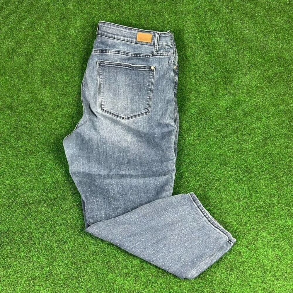 Judy Blue Womens 22W Relaxed‎ Fit Jeans Bleach Splattered Speckled Stretch Denim